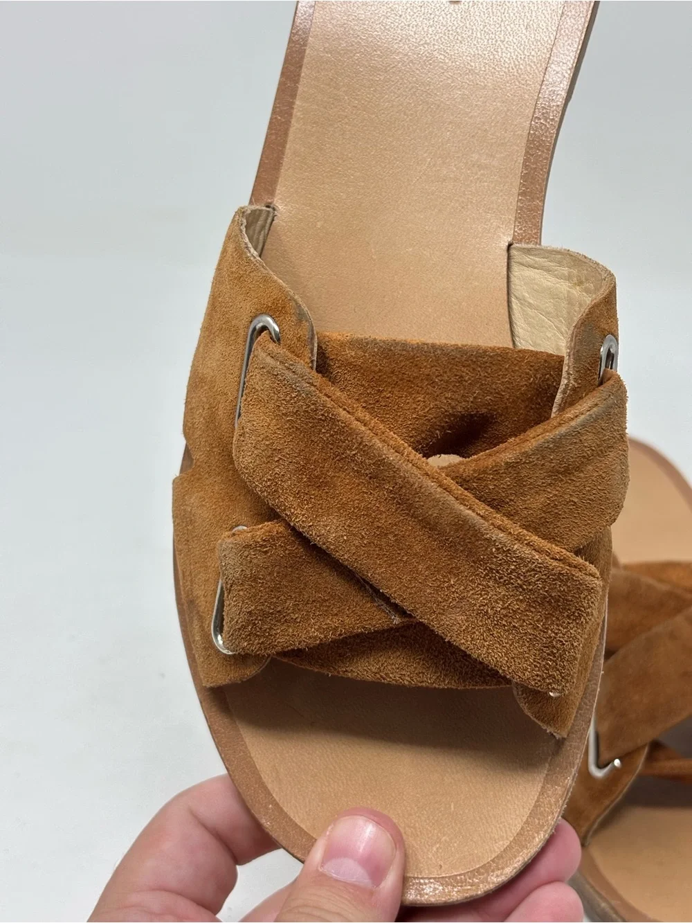 Rag & Bone nora slides sandals suede tan size 38 (8)